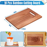 Vesici 18 Pack Bamboo/wood Cutting Board with Handles Bulk Plain Blanks Laser Engraving Chopping Board for Customized Engraving Gifts Crafts for Valentines Mother Women Gifts(Walnut,12''x9'') Vesici