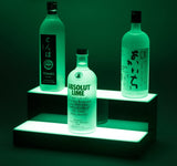 Boss Premium® BarUSA™ LED Lighted Bar Shelf Display Liquor Bottle Alcohol Whiskey Shelves Rack Stand Tray Units for Home Bar Living Room Accessories and Decor - Designed in USA (2-Step, 16 Inch) Boss Premium