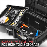 ‎DNA MOTORING 2pcs Tool Boxes Set - Lockable Organizer Storage Portable Toolbox with Removable Tray for Workshop Garage & Household, Large Capacity, TOOLS-00310 DNA MOTORING