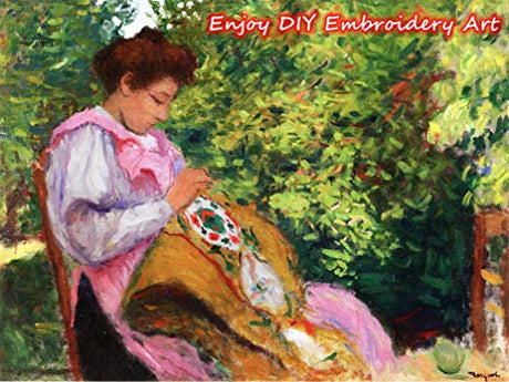 Abillyn Embroidery Starter Kit English Letter A and Flowers Stamped with Printed Pattern Cross Stitch Embroidery Kits (Letter A) Abillyn