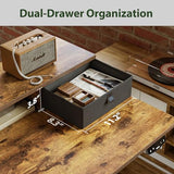 Agilestic Electric Standing Desk with 2 Drawers and Keyboard Tray, 55 x 24 Inches Ergonomic Adjustable Height Desk with Storage, Sit Stand up Desk Computer Workstation, Rustic Brown Agilestic