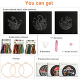 Myfelicity Embroidery Kit with Mushroom Patterns, 3 Hoops, Fabric, Threads, Needles, Instructions (red)