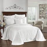 Historic Charleston King Charles Modern Farmhouse Floral Matelasse Bedspread, 100% Cotton Breathable Bedding, King/Calking, White Historic Charleston
