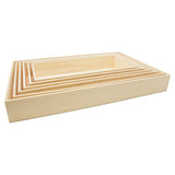 Unfinished Wood Nesting Trays, 2 Sets of 6 Wooden Crafting Trays, for Serving, Organizing, DIY Décor, and Play Tray, by Woodpeckers Woodpeckers
