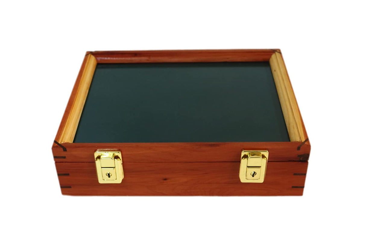 Wood Display Case for Collectibles, Knives, Arrowheads, Pins, Medals and More (12 x 9.5 x 3, Cedar) Southern Star Displays