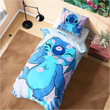Disney Stitch Duvet Cover and Pillowcase Set, Single or Double Size, Bedroom Accessories for Kids Teens (Blue Stitch Single) Disney
