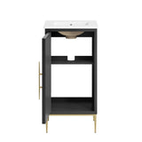 Modway Awaken Bathroom Vanity Cabinet, 18", White Black Modway