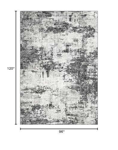 8x10 Area Rugs for Living Room: Abstract Washable Rug with Anti-Slip Backing Non-Shedding Stain-Resistant Soft Modern Large Carpet for Bedroom Dining Room Farmhouse Nursery Home Office Black Tosuoka