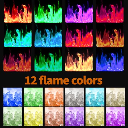 50" Smart Electric Fireplace Wall Mount, 1500w Heater with Remote Control & Timer, 12 Color LED Flame Effect, Touch Screen, for Living Room Bedroom Indoor Use PeacefulHues