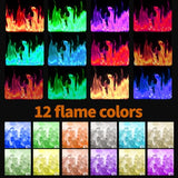 50" Smart Electric Fireplace Wall Mount, 1500w Heater with Remote Control & Timer, 12 Color LED Flame Effect, Touch Screen, for Living Room Bedroom Indoor Use PeacefulHues