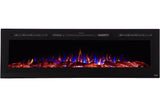 Touchstone Smart Electric Fireplace-The Sideline® 72 Inch Wide-in Wall Recessed-30 Realistic Ember Color/Flame Options-1500W Heater w/Thermostat-Black-Log & Crystal Hearth Options -Alexa/WiFi Enabled Touchstone