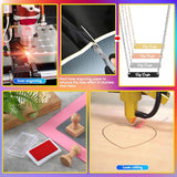 MiniInflat 253 Pcs Laser Engraving Material Kit Laser Cutting Engraving Materials Accessories Including Acrylic, PU Leather, Canvas, Wood, Metal, Felt, Rock, Glass, Rubber Materials for Laser Engraver MiniInflat