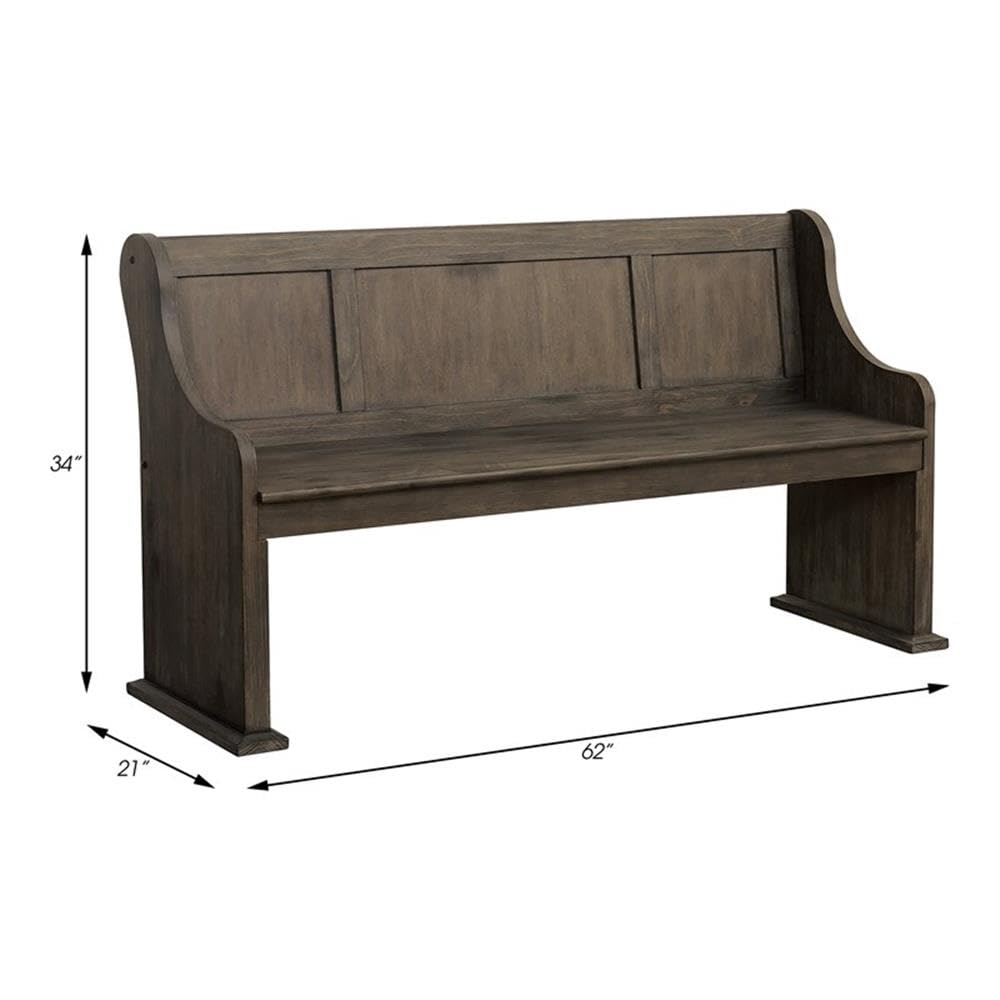 Homelegance Toulon 62" Church Pews Dining Bench, Glaze Oak Homelegance