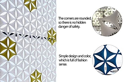 OSHIYINN Felt Fiber Surface High Density Polyester Fiber Board 3D Flower Venus 14"x12" Hanging Room Divider Panel Cut Room Partition Home Decoratio(12 Pcs)(Sky Blue) OSHIYINN