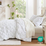 Intelligent Design Queen Comforter Set – White Lily Puffy Floral Shabby Chic Boho Bedding, Ultra-Soft, Lightweight & All-Season, Full/Queen Intelligent Design