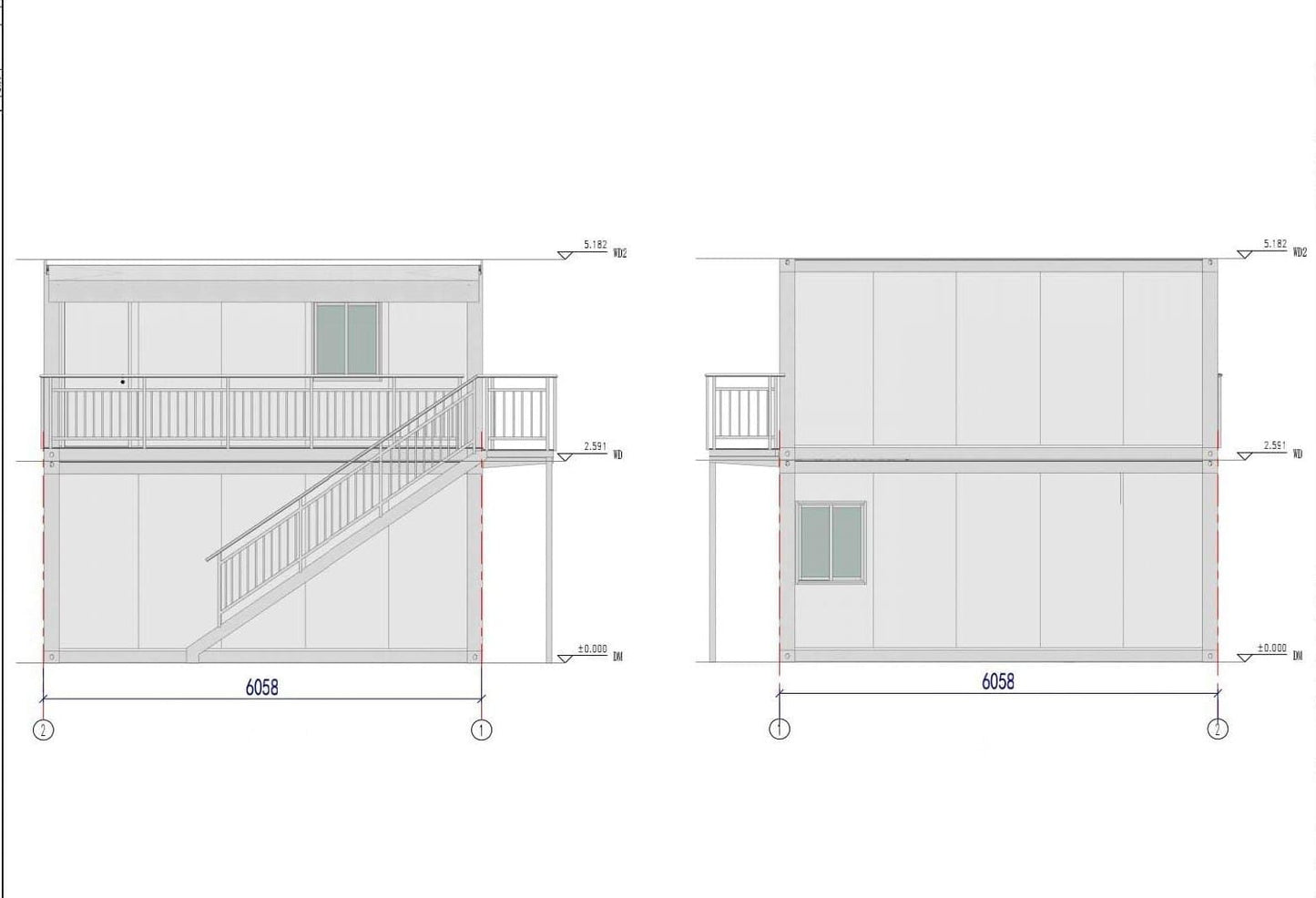 20FT Tiny House to Live in - Double Story Flat Pack House with Bathroom and Kitchen – Terrace & Stairs - Prefabricated Container House for Adult Living - Foldable Mobile Home