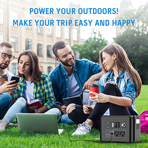 Portable Power Station 350W, Powkey 260Wh/70,000mAh Backup Lithium Battery, 110V Pure Sine Wave Power Bank with 2 AC Outlets, Portable Generator for Outdoors Camping Travel Hunting Emergency - WoodArtSupply