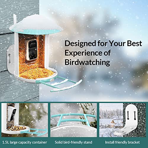 NETVUE by Birdfy Smart Feeder with Camera Solar Power, Smart Birdwatching Camera, Auto Capture Videos & Notify, Ideal Gift for Family NETVUE