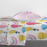 Jay Franco Disney Princess Rainbow 5 Piece Twin Bed Set - Includes Comforter & Sheet Set - Bedding Features Aurora, Belle, & Cinderella - Super Soft Fade Resistant Microfiber Jay Franco