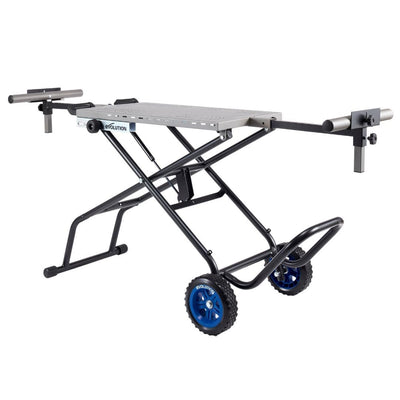 Evolution MCSSTAND | Mitering Chop Saw Stand with Powerlift Assist | Heavy-Duty Steel Frame | All-Terrain Wheels | Compatible with Evolution S355MCS, S380CPS, S355CPSL, EVOSAW380 | Gas-Strut Lift