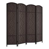 Rose Home Fashion 6 ft Tall Room Divider, Room Dividers and Folding Privacy Screens, 15.7in Privacy Screen 4 Panel Partition Temporary Wall Separation for Private, Dark Coffee Rose Home Fashion