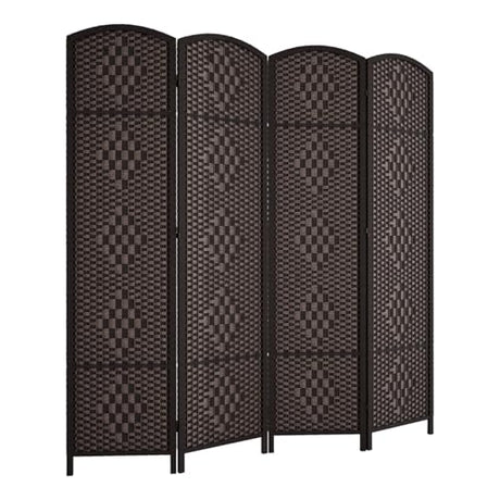 Rose Home Fashion 6 ft Tall Room Divider, Room Dividers and Folding Privacy Screens, 15.7in Privacy Screen 4 Panel Partition Temporary Wall Separation for Private, Dark Coffee Rose Home Fashion