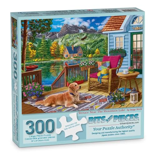 Bits and Pieces Jigsaw Puzzles for Adults 300 Pieces - Mountain Lake Bits and Pieces