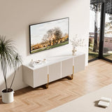homary Modern TV Stand for TVs Up to 55", Long Entertainment Center with Storage Cabinets TV Console Table for Living Room, Bedroom (Off White, 59.1" W x 15.7" D x 23.6" H) homary