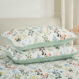 Anibedding Floral Quilt Set Twin Size,2 Pieces Flower Parrten Bedspread Coverlet,Garden Style Soft Lightweight Micorfiber Bedding Set with 1 Pillowcases for All Seaaon(68"×86",Green) Anibedding