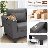 SEJOV 6-in-1 Convertible Sofa Bed, 58" Loveseat Sleeper Sofas with Pull Out Couch Bed, Removable Backrest, Storage Pockets and 2 Pillows, Modern Folding Linen Futon Couch for Small Spaces, Gray SEJOV