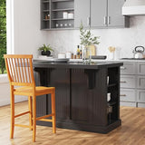 Nantucket Distressed Black Kitchen Island by Home Styles homestyles