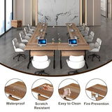 Rectangle Conference Table,Modular Conference Room Tables with Flip Top,Mobile Table with Four Flexible Wheels,Modern Meeting Seminar Tables,Folding Meeting Training Room Table (6Pack, 1619B, 70.8in) ATagope
