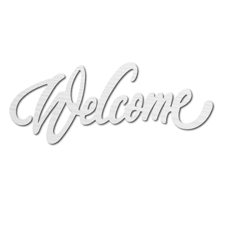 CREATCABIN Welcome Sign Small Wooden Wall Decor Art Word Cutout Laser Cut Unfinished Letters Decorative DIY for Home Apartment Kitchen Front Door Party Farmhouse Porch Decoration 11.81x4.72Inch(White) CREATCABIN
