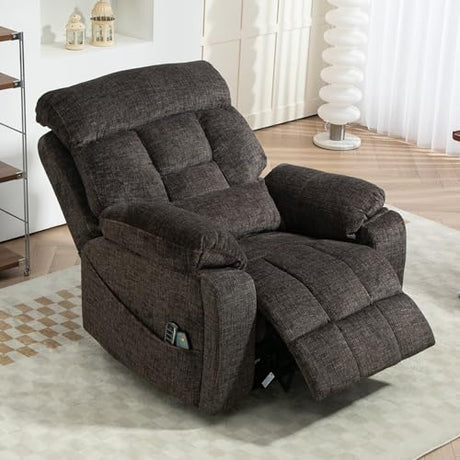 FuPatio 4 Motor Power Lift Recliner Chair for Elderly, 400LBS Big Man Oversized Lay Flat Recliner with Massage Heat, Zero Gravity Electric Lift Chair, Adjustable Headrest, Cup Holders,Dark Grey FuPatio