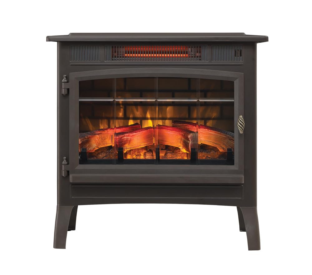 duraflame Freestanding Electric Fireplace Stove Heater with 3D Flame Effect for 1,000 Sq. Ft, Bronze Duraflame