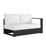 Modway Tahoe Aluminum Modular Right-Facing Outdoor Patio Loveseat in Gray White with Weather-Resistant Cushions, Couch for Garden Backyard, Poolside Modway