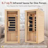 Jocisland 1 Person Infrared Sauna–Low EMF 110V Red Light, Pre-Warms to 149℉ in 20 Minutes,106lbs Lightweight Spruce Wood Infrared saunas,Compact Dry Sauna for Home Spa & Apartments Jocisland