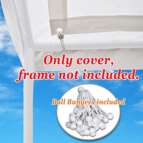 Strong Camel 10'x20' Carport Replacement Canopy Cover for Tent Top Garage Shelter Cover with Ball Bungees (Only Cover, Frame is not Included) Strong Camel