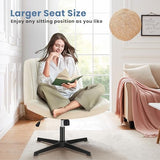 DUMOS Criss Cross Chair Legged Office Wide Comfy Desk Seat, No Wheels Armless Computer Task Seating, Swivel PU Leather Vanity Home Height Adjustable DUMOS