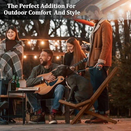 Melino Wooden Folding Tamarack Chairs, FSC Certified Acacia Low Profile Adirondack Chairs, Wood Folding Chair for Outdoor, Patio, Porch, Pool, Backyard, Garden, Balcony and Deck - Chestnut - Single Melino