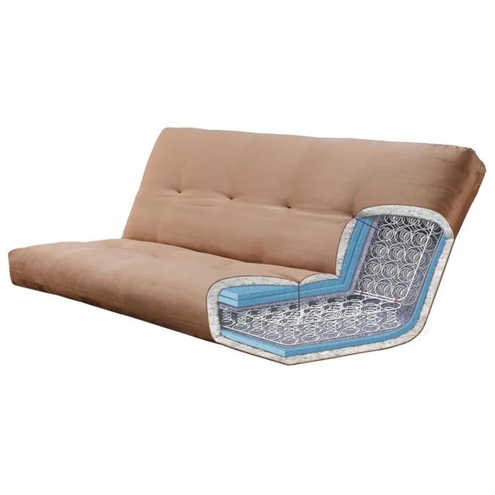 Kodiak Furniture Washington Queen Size Futon Frame with Storage Drawers - Wood Futon Frame with Mattress Included in Mocha Brown Color Kodiak Furniture