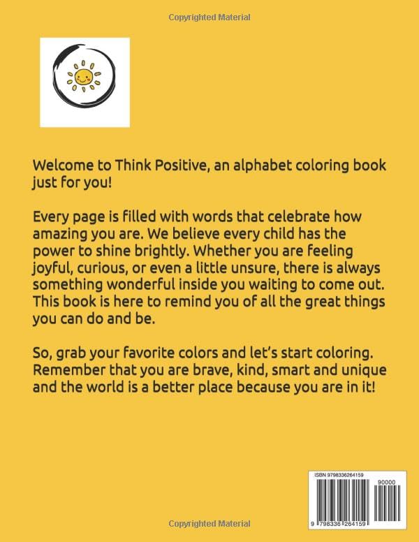 The Think Positive Alphabet Coloring Book WoodArtSupply