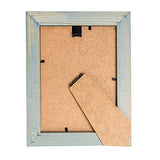 Rustic Wooden Picture Frame 4x6 Inch - Set of 2-100% Natural Farmhouse Distressed Wood with Real Glass - Made for Wall Hanging and Tabletop Display - Blue Turquoise Wood Side Company