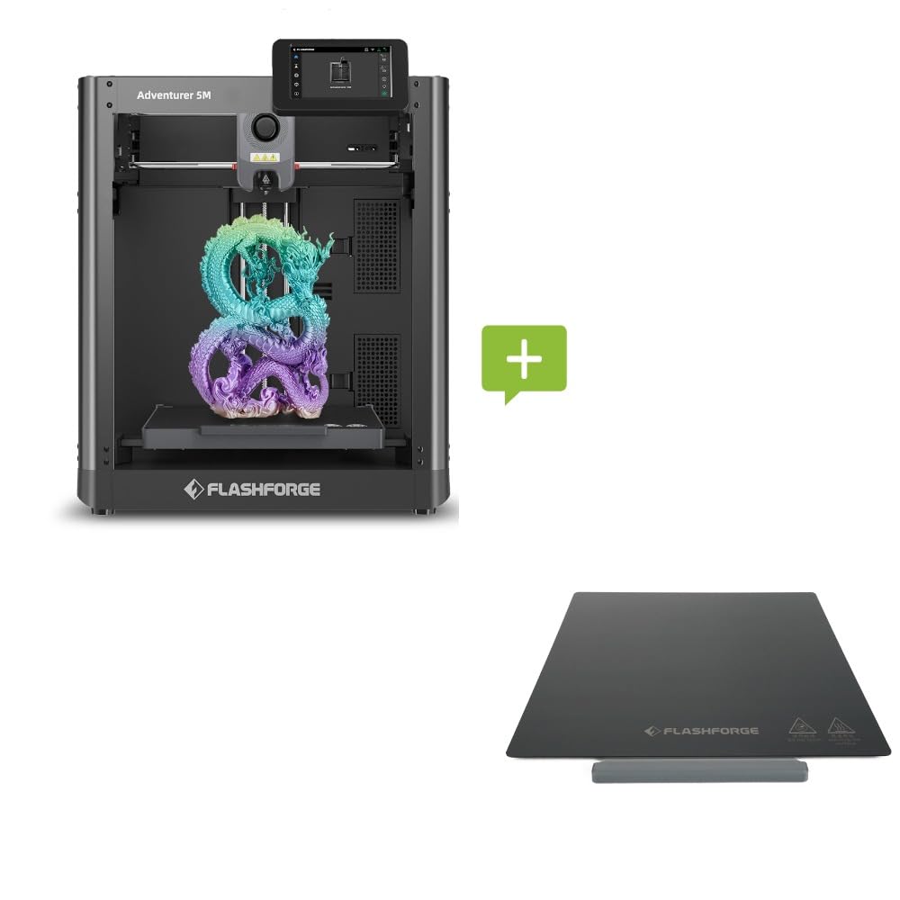 FLASHFORGE Adventurer 5M 3D Printer and FLASHFORGE Smooth PEI Platform FLASHFORGE