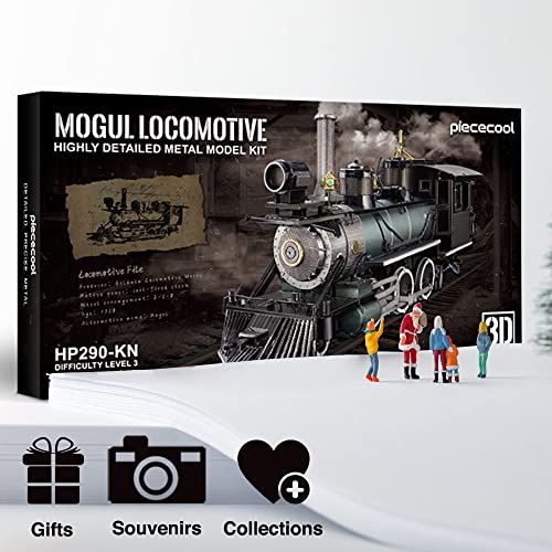 Piececool 3D Puzzle for Adults, Mogul Steam Engine Steamer 3D Metal Model Building Kits Challenging Assembly Hobbies DIY Crafts Kits, Best Birthday Christams Gifts