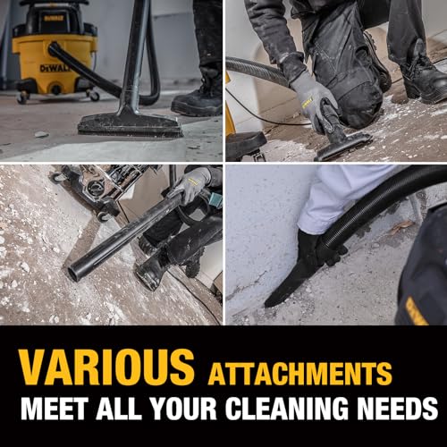 DEWALT 6 Gallon STEALTHSONIC Wet Dry Shop Vac, Powerful Suction & Portable Shop Vacuum with Attachments, Ultra Quiet Heavy Duty Shopvac for Home, Garage, Car, Workshop, Jobsite, DXV06P-QT, 5 Peak HP DEWALT