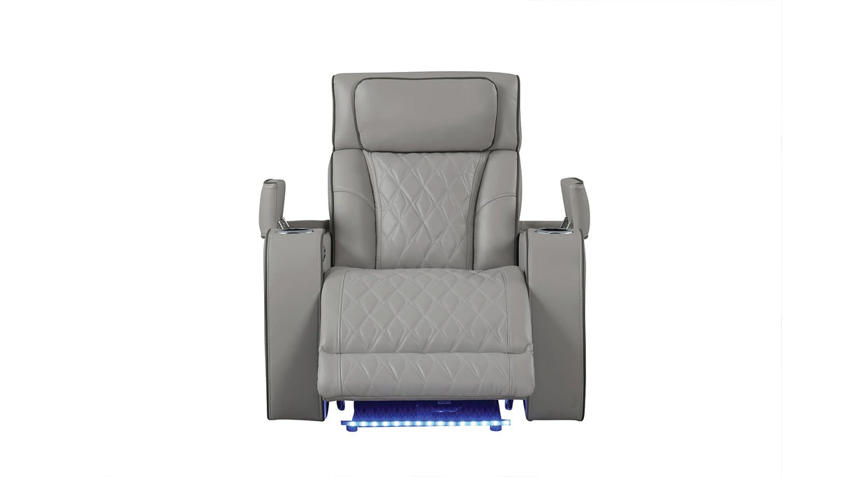 DancingSwan 3PC Recliner Sofa Set with Massage: Modern Faux Leather Living Room Furniture with LED Lighting & Bluetooth Speakers - Family Home Entertainment Seating for Adults & Guests DancingSwan