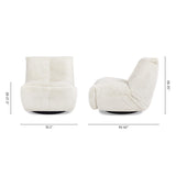 Jennifer Taylor Home Rearden 35.5" Swivel Glider Manual Recliner Armless Large Oversized Lounge Gaming Chair, Pearl White Short Faux Fur Jennifer Taylor Home