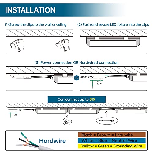 Barrina LED Shop Light, 4FT 40W 5000LM 5000K Daylight White, V Shape, Clear Cover, Linkable with Plug, T8 LED Tube Lights, ETL Listed, 10 Packs - WoodArtSupply