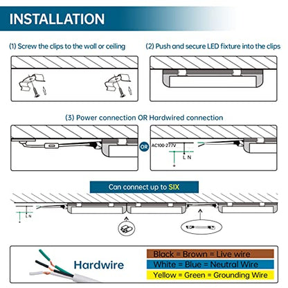 Barrina LED Shop Light, 4FT 40W 5000LM 5000K Daylight White, V Shape, Clear Cover, Linkable with Plug, T8 LED Tube Lights, ETL Listed, 10 Packs - WoodArtSupply